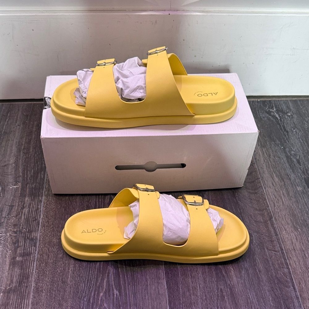 Aldo Lemon Slide Sandals with Buckles